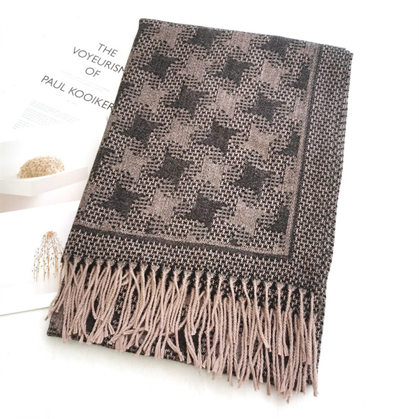Autumn and winter new scarf imitation cashmere jacquard scarf womens shawl windmill grid scarf wholesale