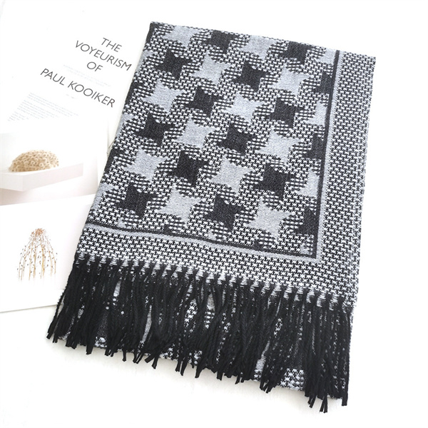 Autumn and winter new scarf imitation cashmere jacquard scarf womens shawl windmill grid scarf wholesale