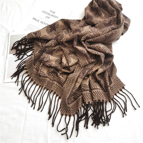 Autumn and winter new scarf imitation cashmere jacquard scarf womens shawl windmill grid scarf wholesale