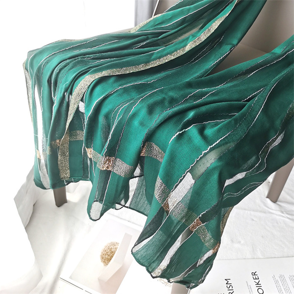 Silk scarf womens spring and autumn gold thread scarf womens cheongsam shawl bag headscarf wholesale