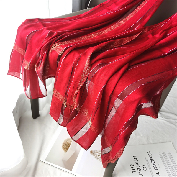 Silk scarf womens spring and autumn gold thread scarf womens cheongsam shawl bag headscarf wholesale