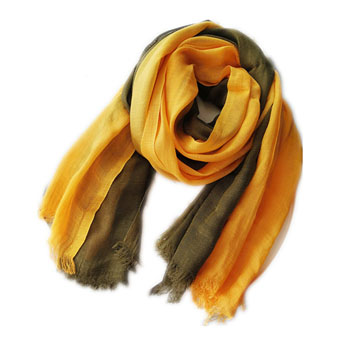 Cotton linen silk scarf scarf Ladys autumn and winter gradient color block bamboo slug shawl wholesale