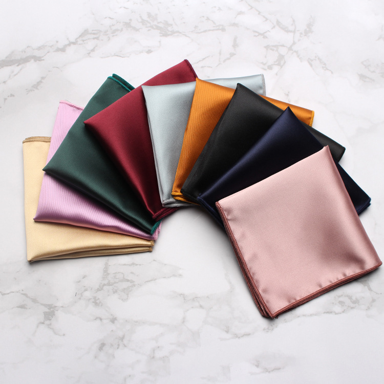 British style mens suit pocket towel solid color texture glossy business banquet dress square scarf pocket towel