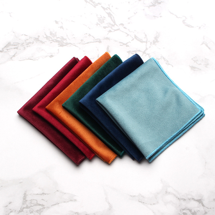 Stock velvet pocket scarf square scarf fashion mens dress accessories wedding party handkerchief manufacturers wholesale