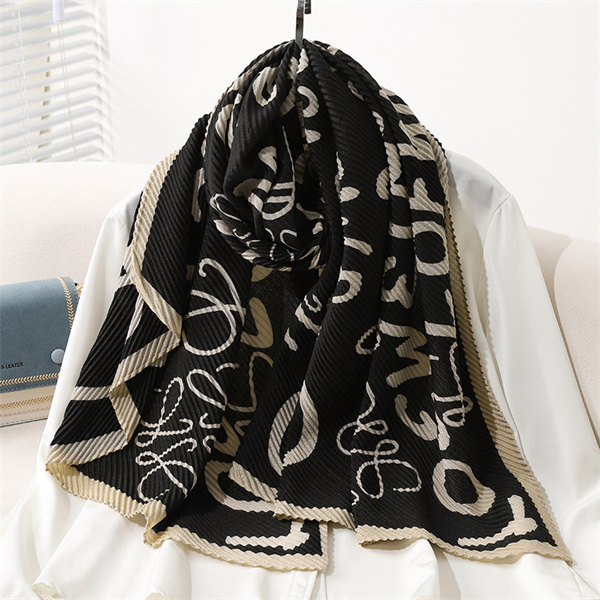 Cotton linen scarf creased womens Korean version versatile silk scarf warm fashion shawl neck dual purpose wholesale
