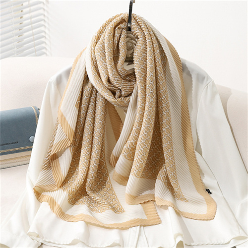 Cotton linen scarf creased womens Korean version versatile silk scarf warm fashion shawl neck dual purpose wholesale