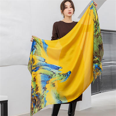 New beautiful brocade imitation silk feel soft hand to take photos travel scarf wholesale