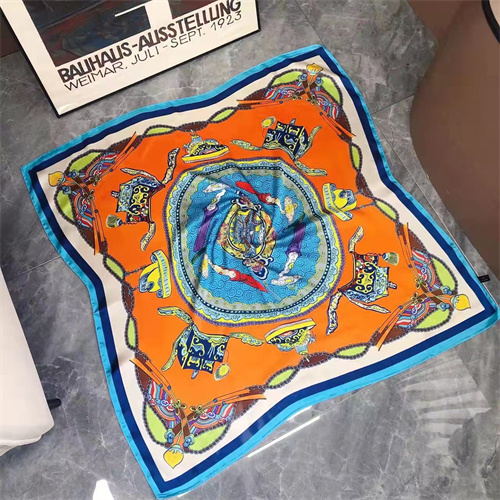 Silk scarf womens spring and summer artificial silk square scarf Korean version scarf print scarf manufacturers wholesale
