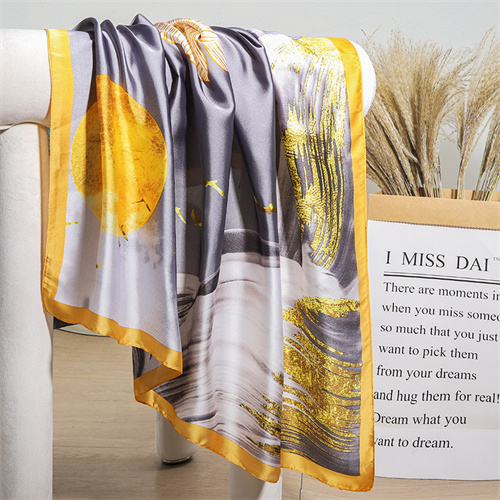 Silk scarf womens spring and summer artificial silk square scarf Korean version scarf print scarf manufacturers wholesale