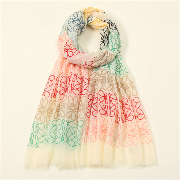 Spring and autumn new plain butterfly print couple scarf new cotton and linen feel warm shawl bag headscarf