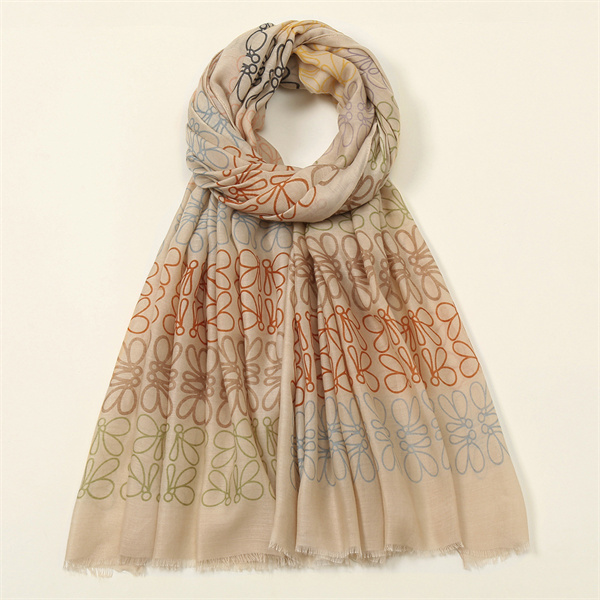 Spring and autumn new plain butterfly print couple scarf new cotton and linen feel warm shawl bag headscarf