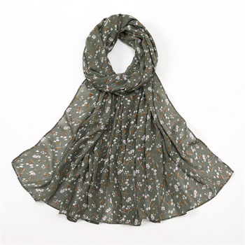 New printed pearl chiffon long scarf spring and summer small broken flowers ladies headscarf scarf