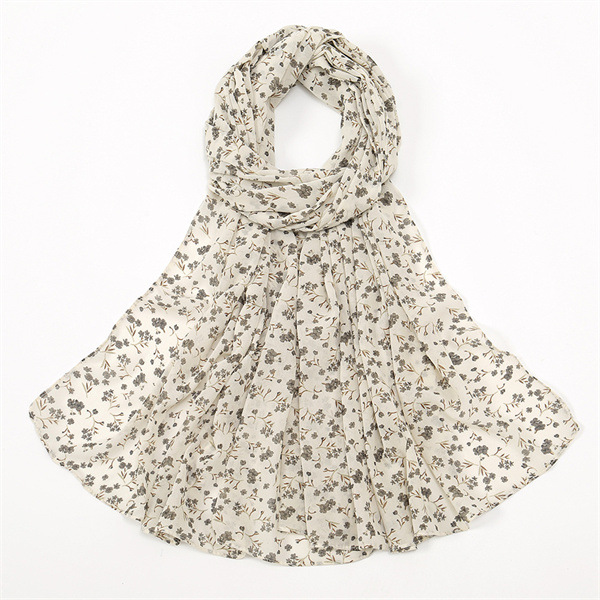 New printed pearl chiffon long scarf spring and summer small broken flowers ladies headscarf scarf