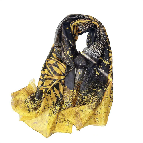 2023 new print yorou yarn travel sunscreen beach scarf headscarf fashion foreign style simulation silk scarf woman