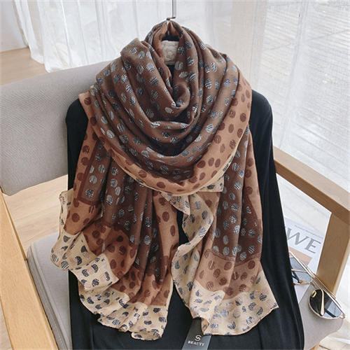 New polka dot print cotton linen scarf fashion temperament celebrity decorative shawl outdoor warm neck wholesale