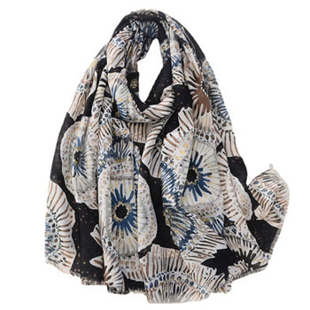 Coral hot stamping print trend versatile large gauze scarf cotton linen hand feel silk scarf travel shawl beach towel