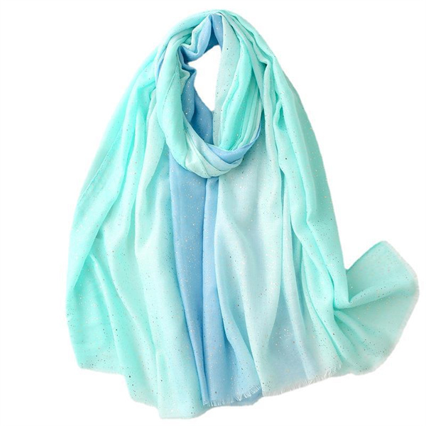 Korean version solid color gradient gauze scarf cotton linen hand feel silk scarf travel sunscreen shawl beach towel