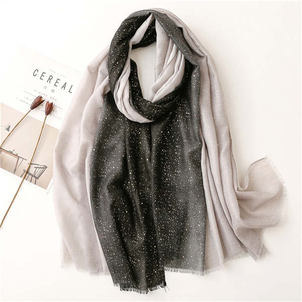 Korean version solid color gradient gauze scarf cotton linen hand feel silk scarf travel sunscreen shawl beach towel