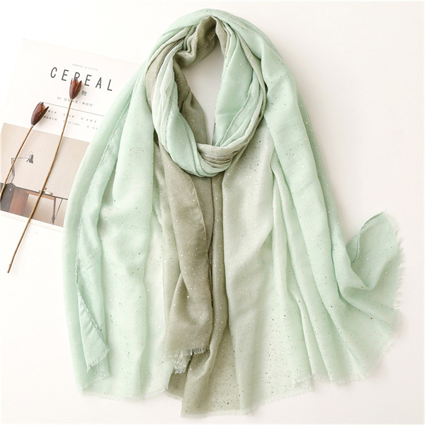 Korean version solid color gradient gauze scarf cotton linen hand feel silk scarf travel sunscreen shawl beach towel