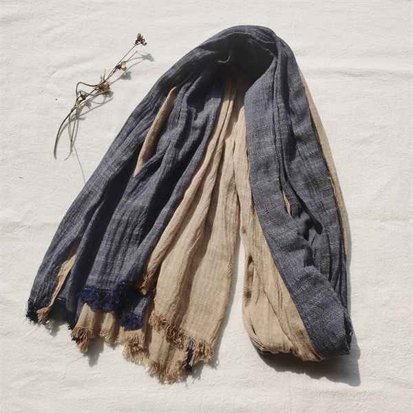 Spring cotton linen scarf womens thin silk scarf color block scarf mens natural wrinkle scarf bag headscarf wholesale