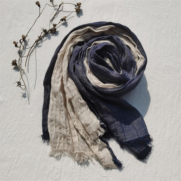 Spring cotton linen scarf womens thin silk scarf color block scarf mens natural wrinkle scarf bag headscarf wholesale
