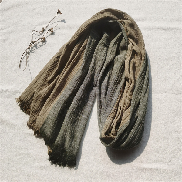 Spring cotton linen scarf womens thin silk scarf color block scarf mens natural wrinkle scarf bag headscarf wholesale