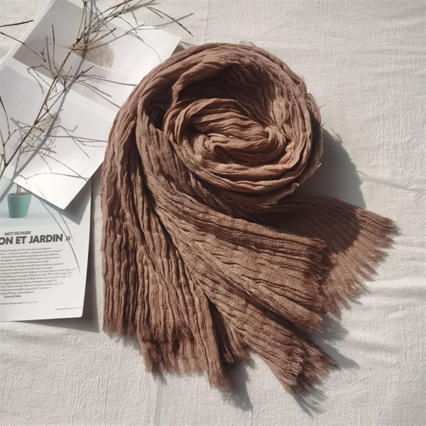 New dirty dyed pleated solid color scarf mens scarf womens shawl wholesale