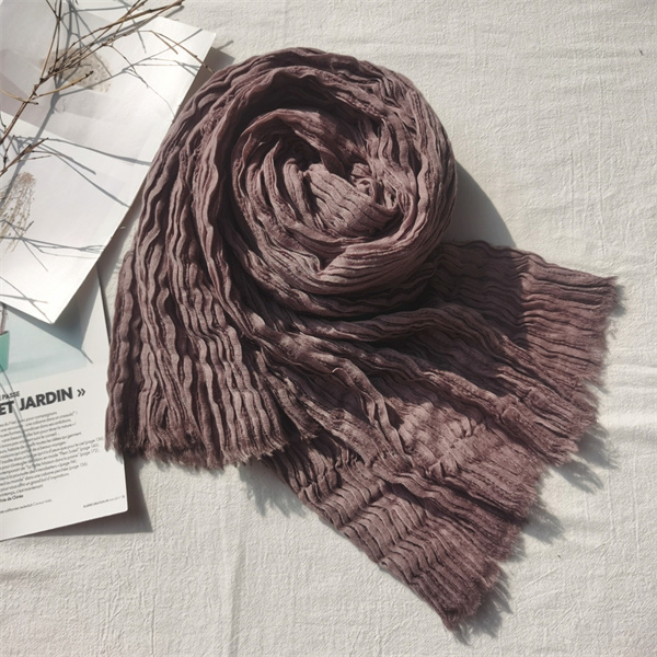 New dirty dyed pleated solid color scarf mens scarf womens shawl wholesale