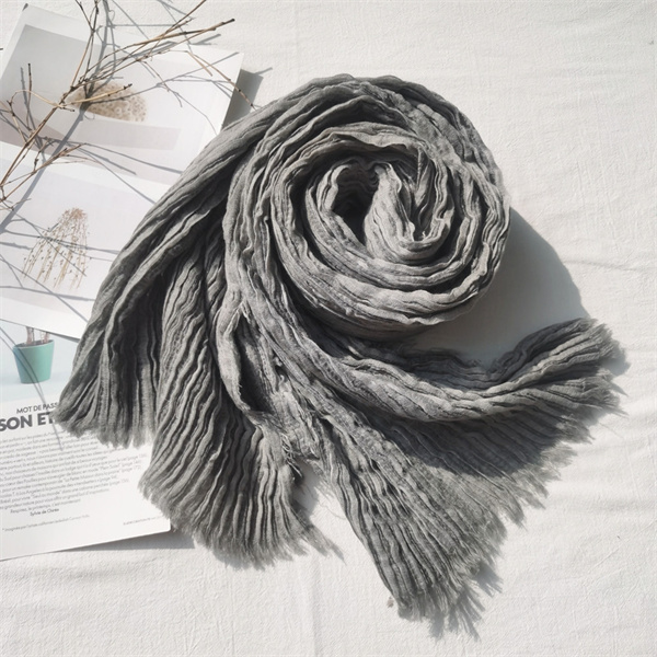 New dirty dyed pleated solid color scarf mens scarf womens shawl wholesale