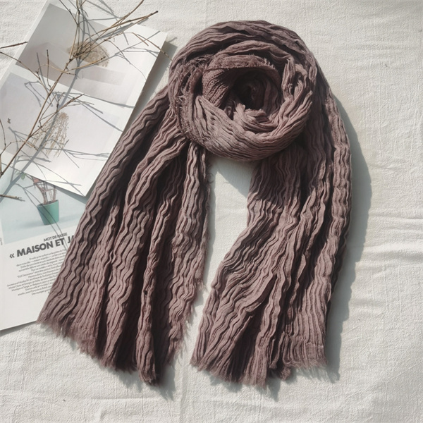 New dirty dyed pleated solid color scarf mens scarf womens shawl wholesale