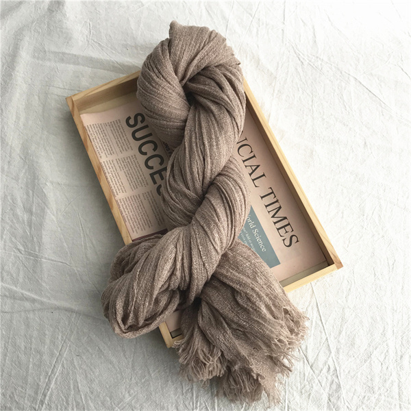Cotton and linen scarf womens literature and art openwork solid color scarf soft air conditioning shawl wholesale