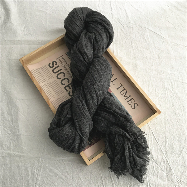 Cotton and linen scarf womens literature and art openwork solid color scarf soft air conditioning shawl wholesale