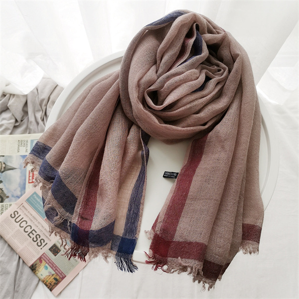 Thin wool scarf womens silk scarf Korean version border solid color scarf wool shawl wholesale
