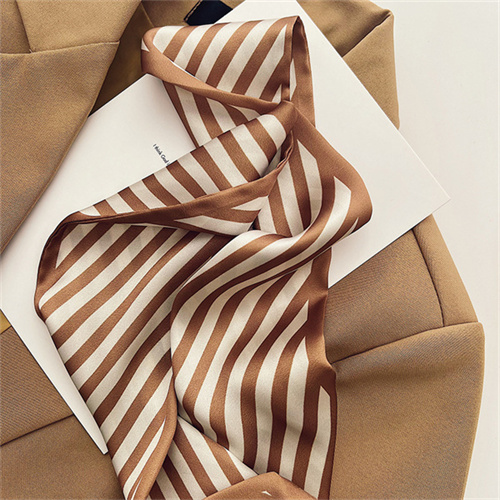 New beveled little silk scarf womens white tie bag narrow hair collar scarf streamer scarf