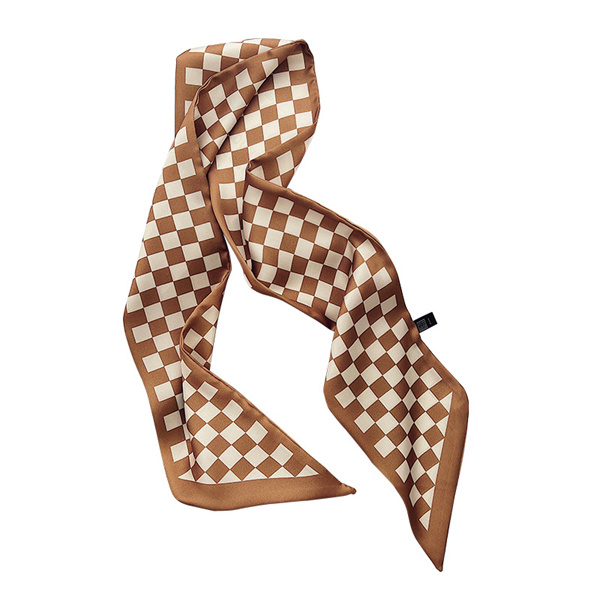 New beveled little silk scarf womens white tie bag narrow hair collar scarf streamer scarf
