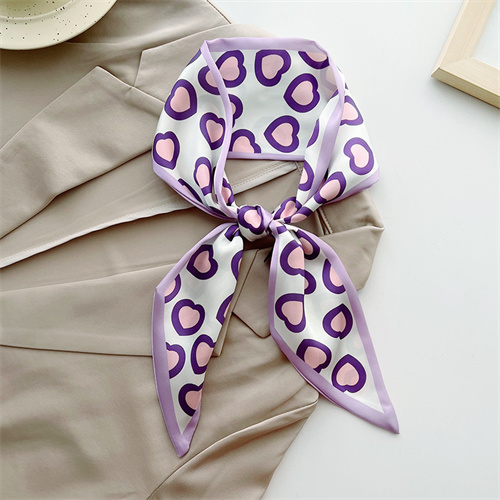 Purple small silk scarf long strip small scarf tied bag bag bow tied hairband woman