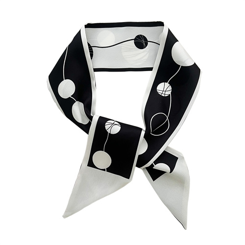 Black small fragrant wind small silk scarf womens imitation silk scarf wholesale
