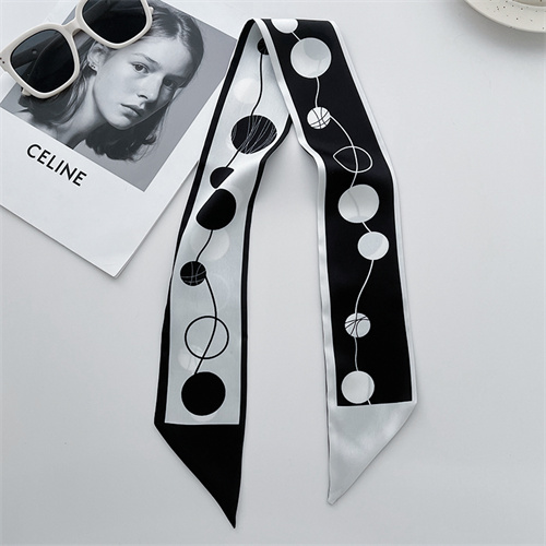 Black small fragrant wind small silk scarf womens imitation silk scarf wholesale