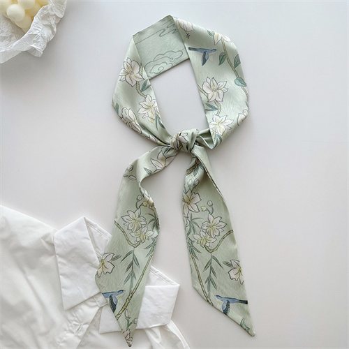 Slim long strips of small silk scarves womens vintage versatile tie bag decorated scarf