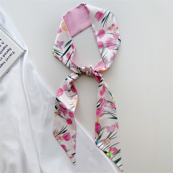 New long strip small silk scarf womens hairband ribbon tie bag wrap tie scarf tie scarf