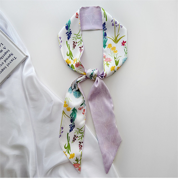 New long strip small silk scarf womens hairband ribbon tie bag wrap tie scarf tie scarf