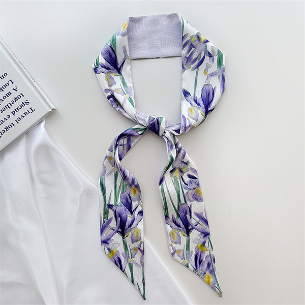 New long strip small silk scarf womens hairband ribbon tie bag wrap tie scarf tie scarf