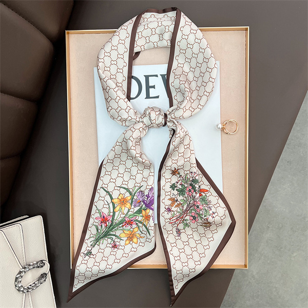Long strip small silk scarf womens beveled scarf thin style tie hairband streamer wholesale