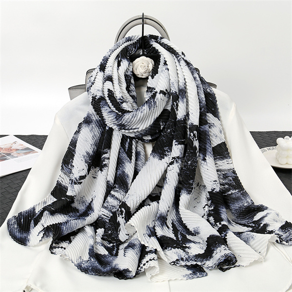 New tie dye cotton linen soft scarf women wrinkled fashion shawl wholesale
