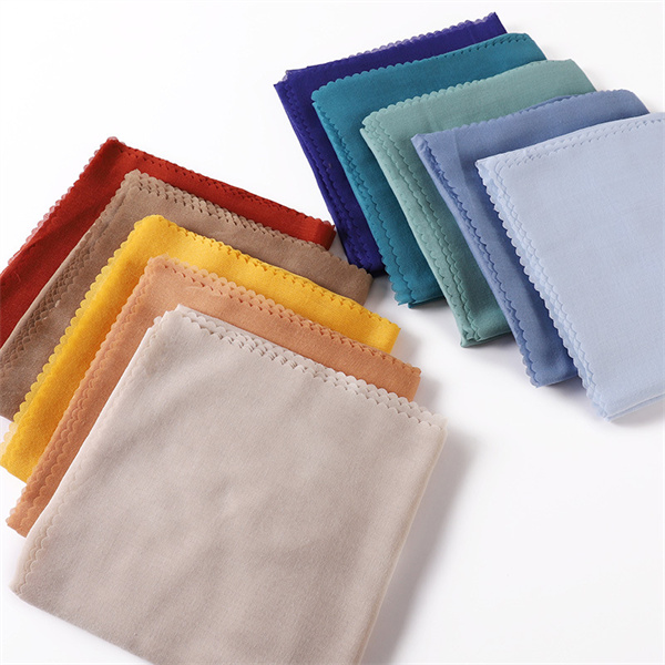 New style wrapped bandana 115CM cotton linen square scarf serrated edge scarf wholesale