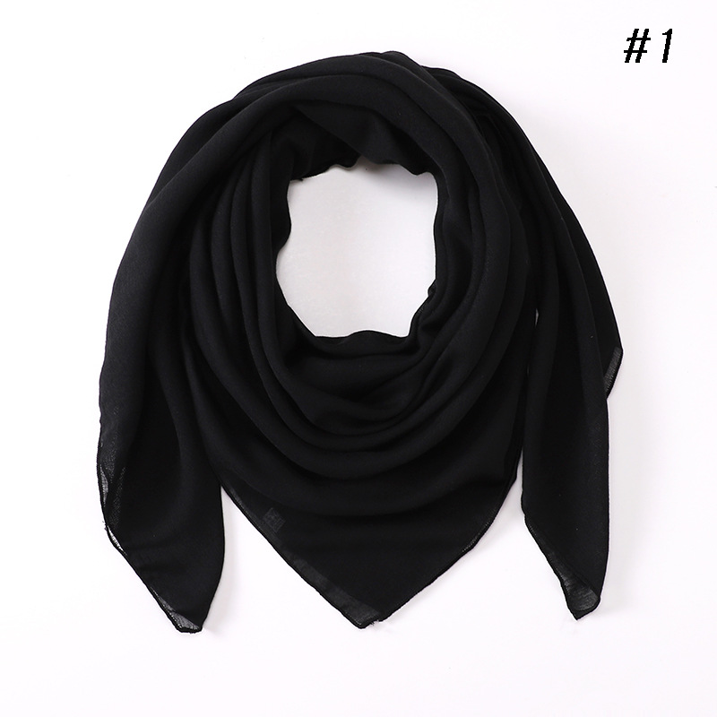New monochrome big square scarf cotton linen feel ladies casual headscarf wholesale