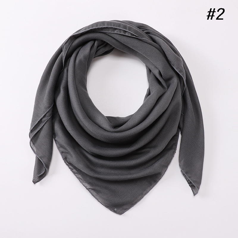 New monochrome big square scarf cotton linen feel ladies casual headscarf wholesale