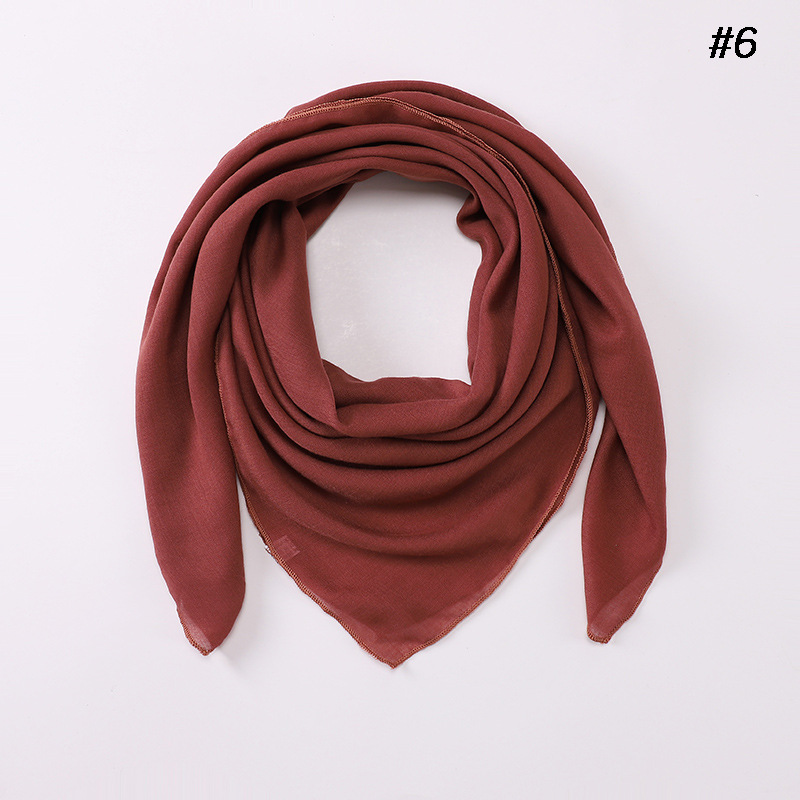 New monochrome big square scarf cotton linen feel ladies casual headscarf wholesale