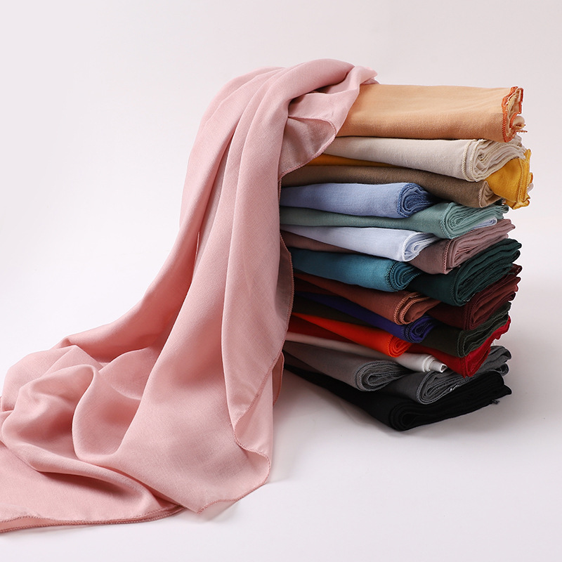 New monochrome big square scarf cotton linen feel ladies casual headscarf wholesale