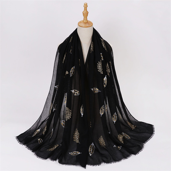 Cotton linen hot stamping print scarf malay headscarf muslim scarf wholesale